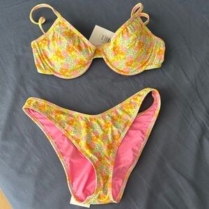 Dippin’ Daisy’s Bikini Set with Pink and Yellow Accents